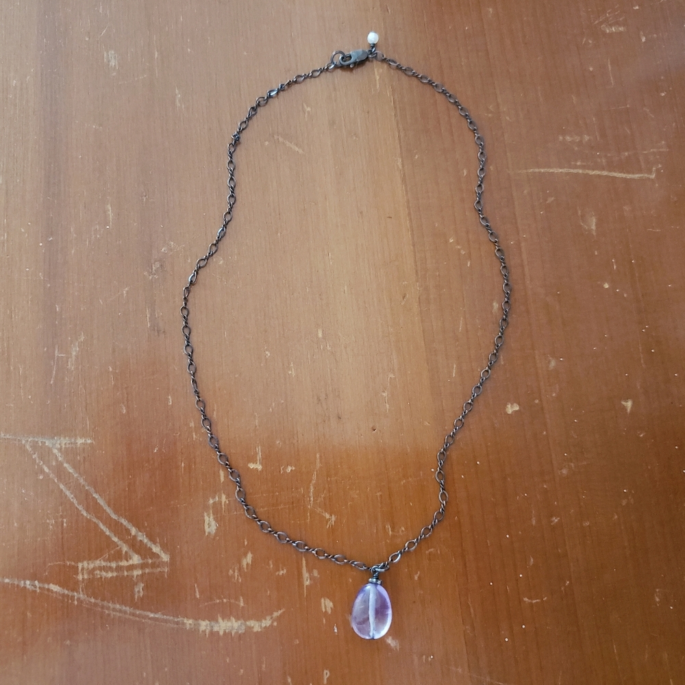 Purple stone pendant necklace